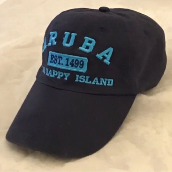 Anvil Aruba One Happy Island Navy Blue Baseball Hat - Picture 4 of 12